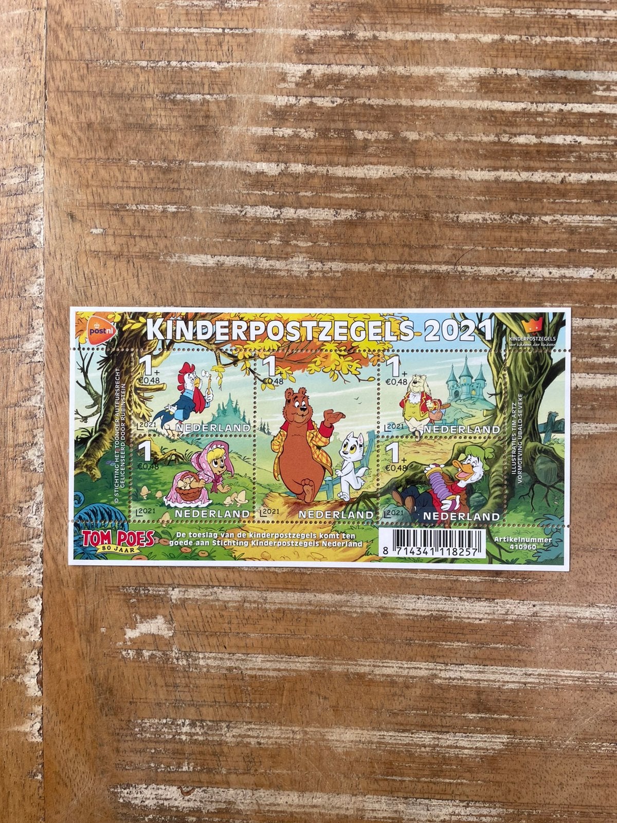 2021 Blok Kinderzegels Tom Poes 80 Jaar NVPH 3975 Postfris., Postzegels en Munten, Postzegels | Nederland, Ophalen of Verzenden