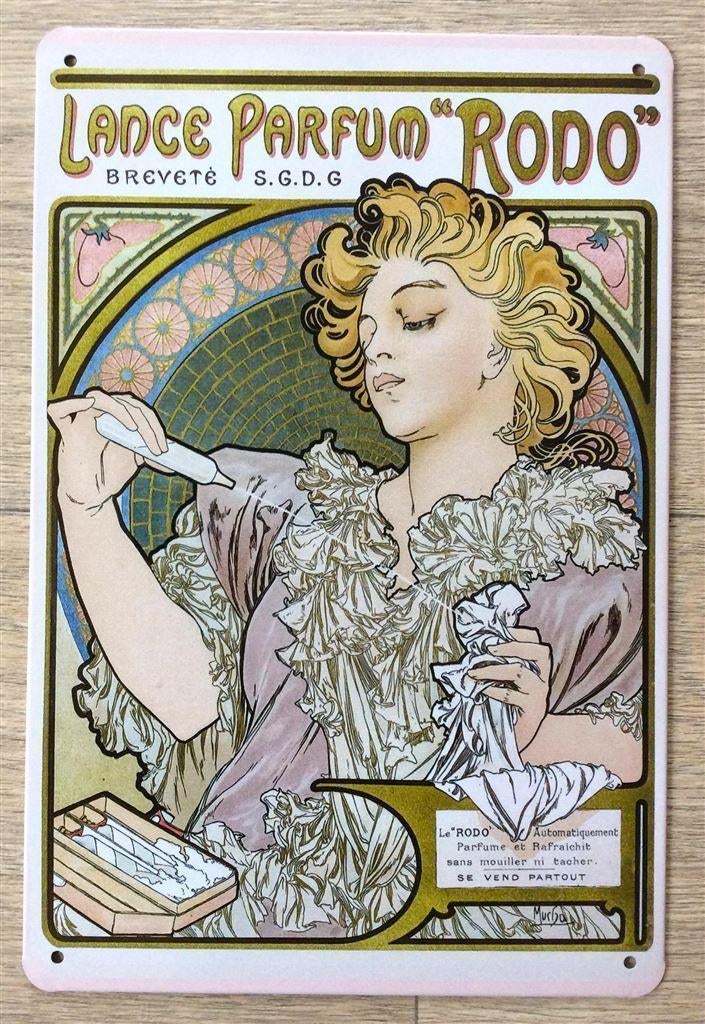 ALPHONSE MUCHA Rodo Parfum Kunst Jugendstil Wandbord Poster, Verzenden