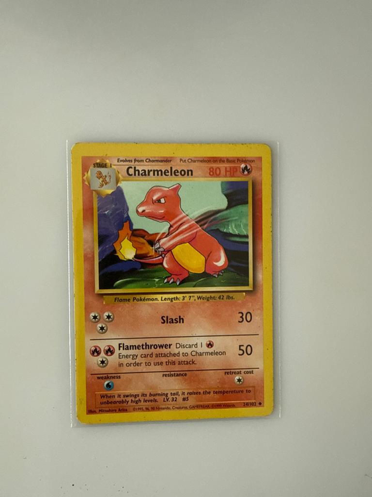 Charmeleon Pokémon Kaart (Base Set 24/102) - Vintage, Hobby en Vrije tijd, Verzamelkaartspellen | Pokémon, Zo goed als nieuw, Losse kaart