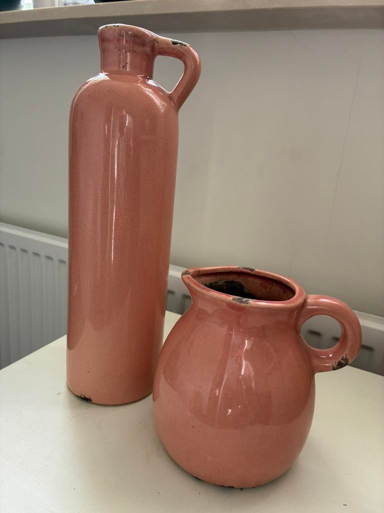 TE KOOP   TWEE NIEUWE KRUIK VAZEN !!, Ophalen of Verzenden, Nieuw, Overige kleuren, Minder dan 50 cm