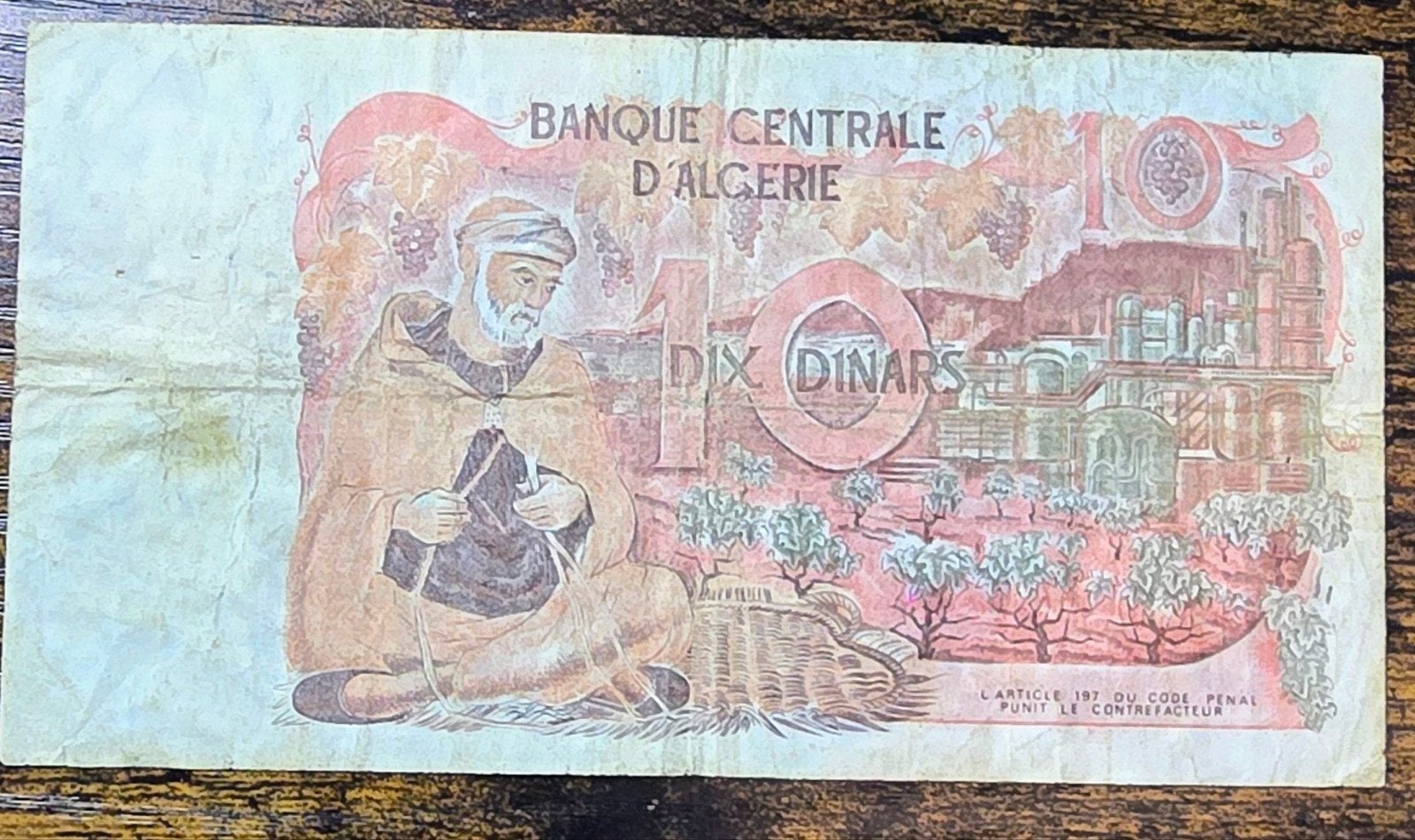 Algerije 10 Dinars biljet 1970 - Zeldzaam bankbiljet, Postzegels en Munten, Bankbiljetten | Afrika, Ophalen of Verzenden