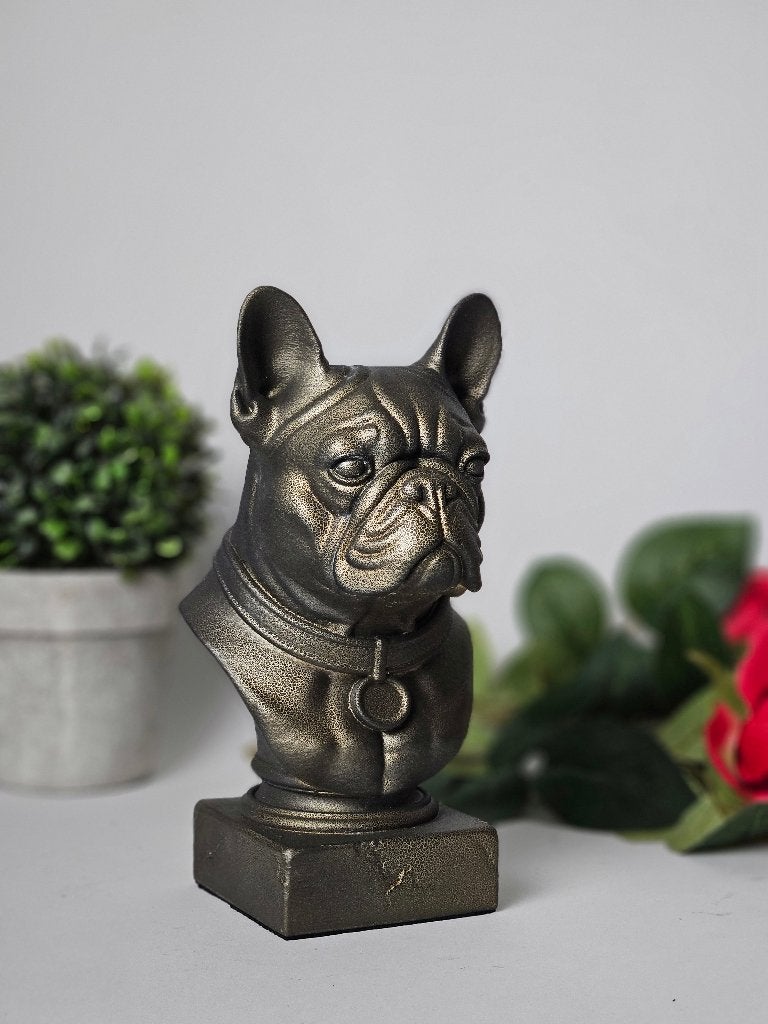 Metallic Brons Franse Bulldog Beeld  (20cm/1.2kg), Antiek en Kunst, Ophalen of Verzenden, 20 - 50 cm, Overige materialen, Beeld