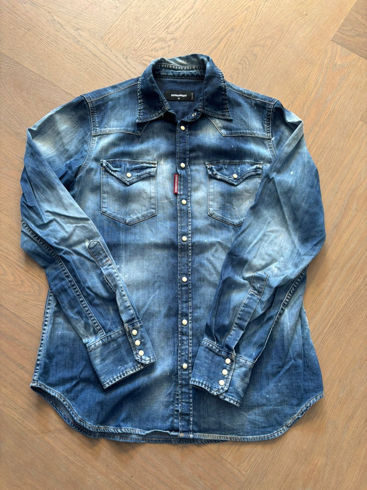 Zo goed als nieuwe Dsquared2 denim overhemd, Ophalen, Zo goed als nieuw, Blauw