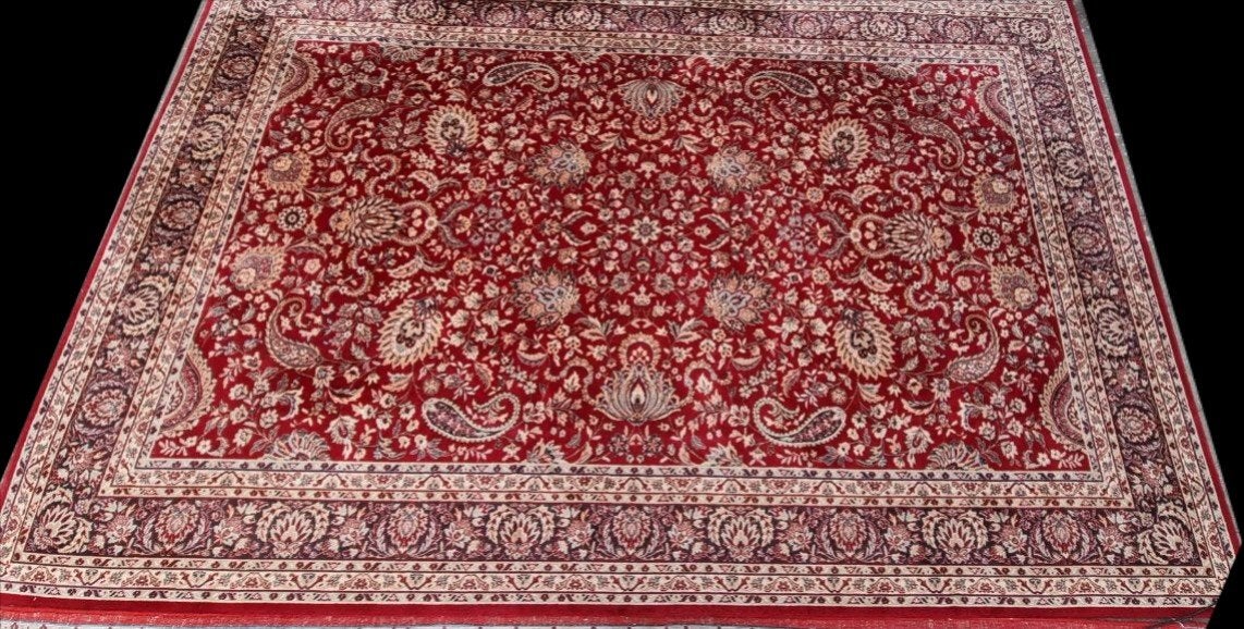 Prachtig Kazakstan tapijt, rood met paisley motief, Huis en Inrichting, Ophalen, Oosters, Klassiek, Paisley, 200 cm of meer, Zo goed als nieuw