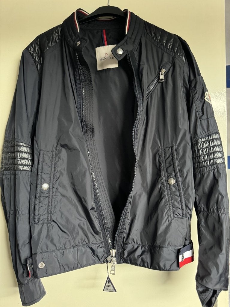 Moncler zomerjas jas blauw orgineel, Maat 52/54 (L), Moncler, Blauw, Ophalen of Verzenden