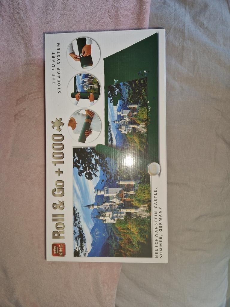 King Roll & Go + 1000 stukjes puzzel Neuschwanstein, Ophalen, 500 t/m 1500 stukjes, Gebruikt, Legpuzzel