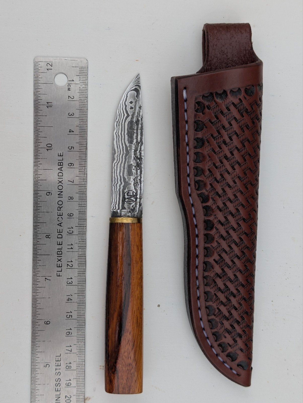 Handgemaakt mes damast staal, puukko, Ophalen of Verzenden