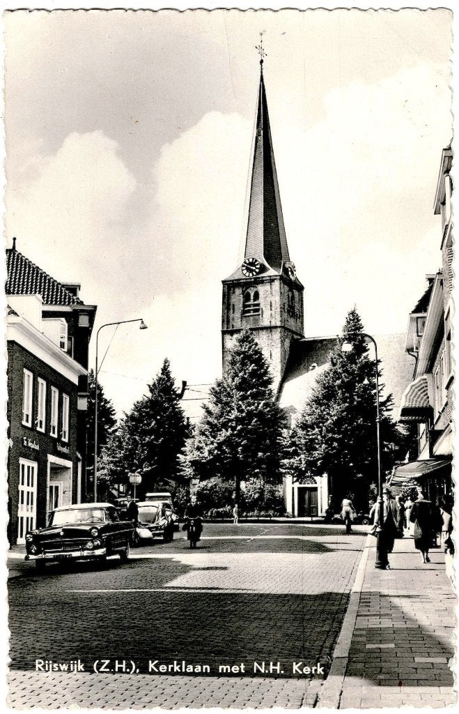 Rijswijk ZH 34, Kerklaan met NH-kerk, ongelopen, Verzenden, 1940 tot 1960, Ongelopen, Zuid-Holland