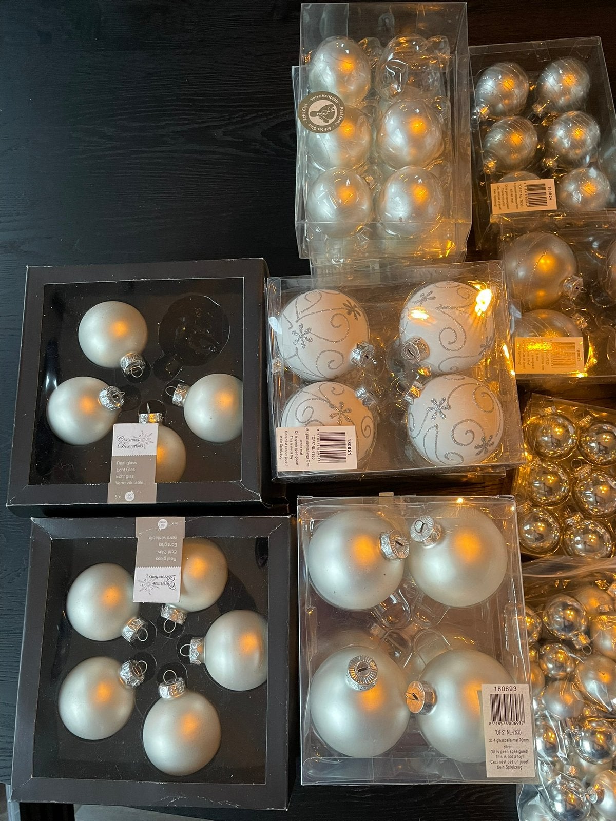 Kerstballen en versiering wit, Ophalen, Gebruikt