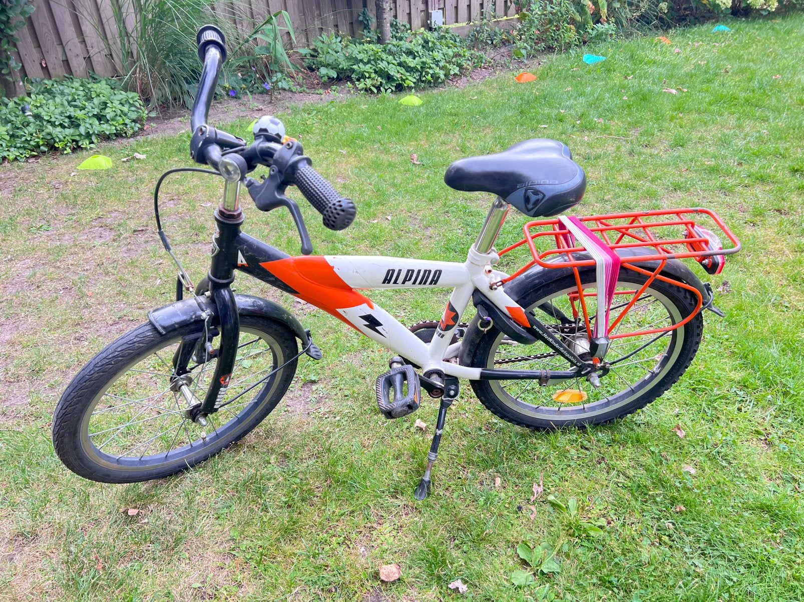 Kinderfiets 18 inch (5-7 jaar), Fietsen en Brommers, Fietsen | Jongens, Terugtraprem, Gebruikt, Ophalen of Verzenden, Handrem