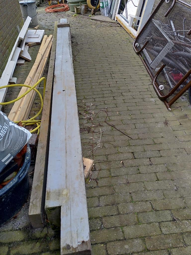 Zware houten balk, Ophalen, Gebruikt, Balk, Vuren