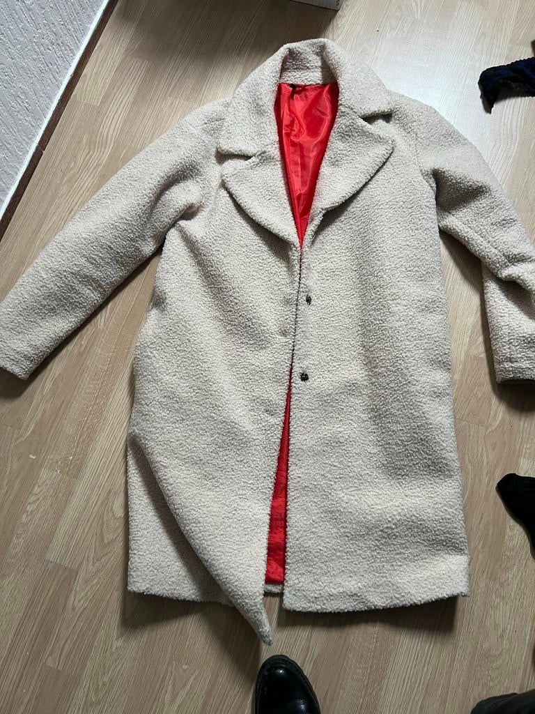 Warme doordraaf jas HEMA, Ophalen of Verzenden, Gedragen, Maat 38/40 (M), Beige