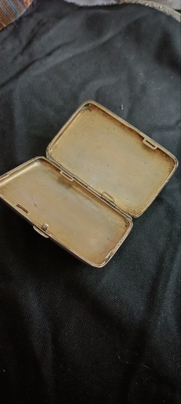 Antieke Zilveren Sigarettendoosje  met Initialen, Antiek en Kunst, Ophalen of Verzenden, Zilver