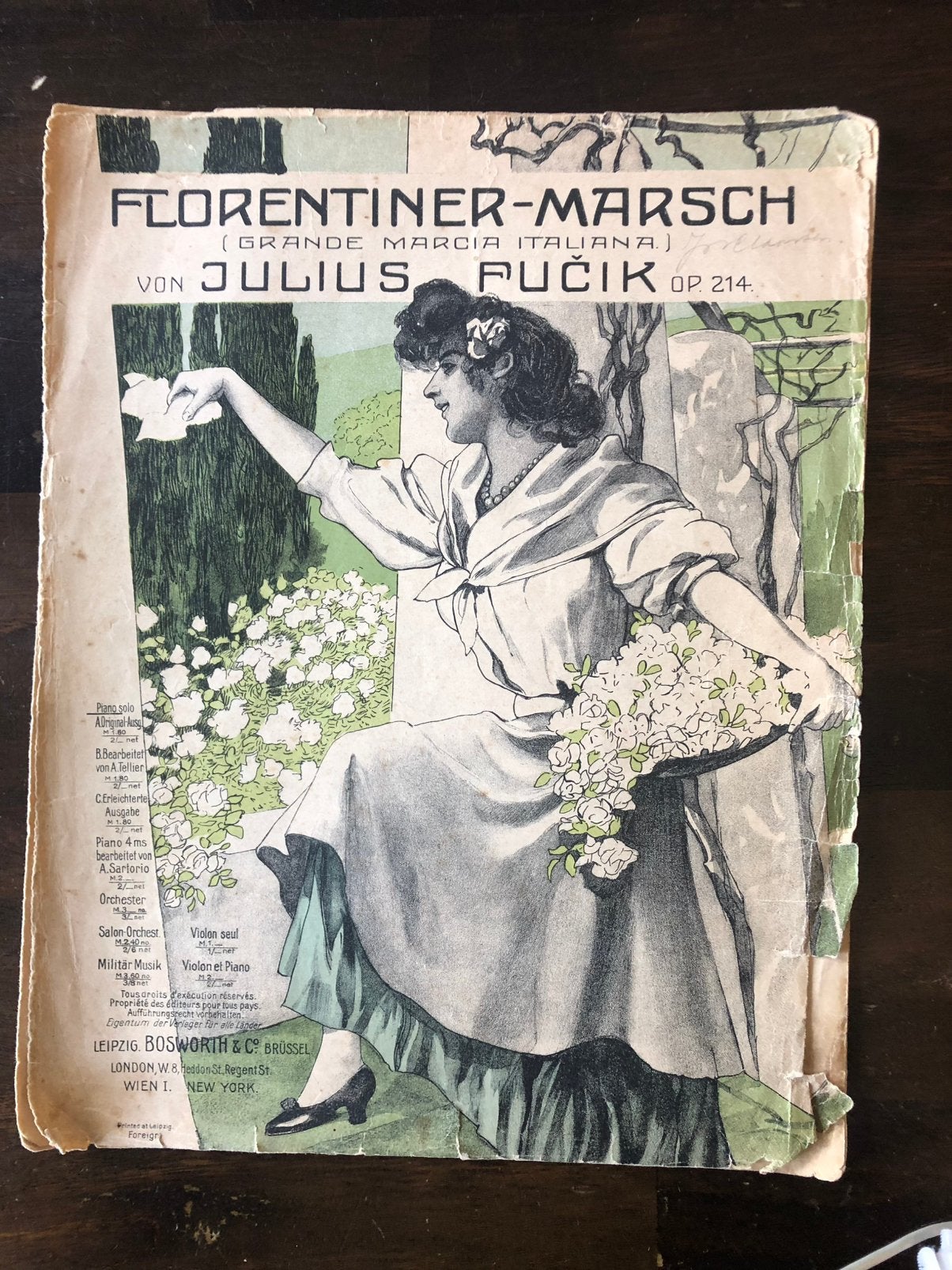 Bladmuziek voor piano Florentiner Marsch, Muziek en Instrumenten, Bladmuziek, Gebruikt, Klassiek, Ophalen of Verzenden, Artiest of Componist