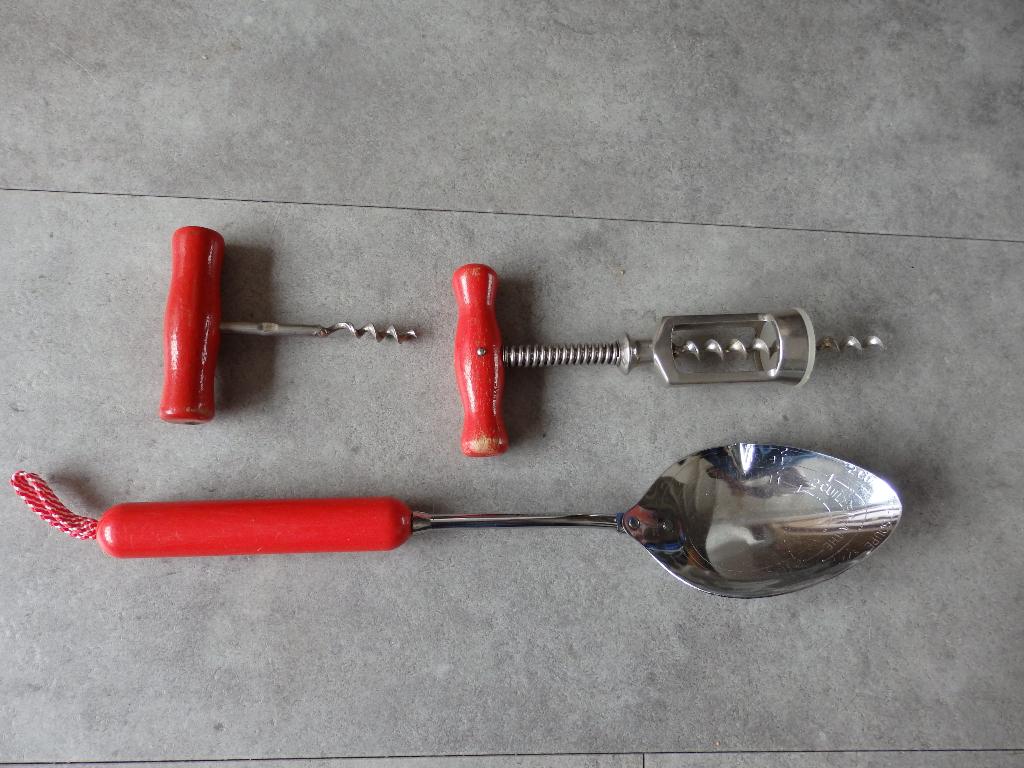 Vintage Kurkentrekker en Veer kurkentrekker / Maatlepel, Antiek en Kunst, Ophalen of Verzenden
