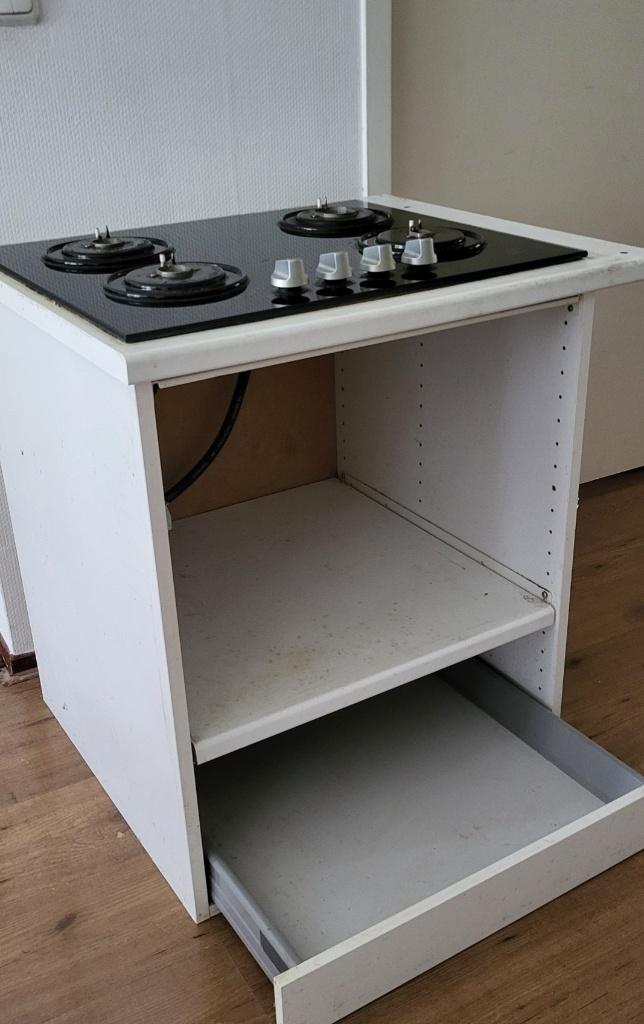 Indesit IPG 640 S kookplaat, gas, Ophalen, Minder dan 85 cm, 4 kookzones, Zo goed als nieuw