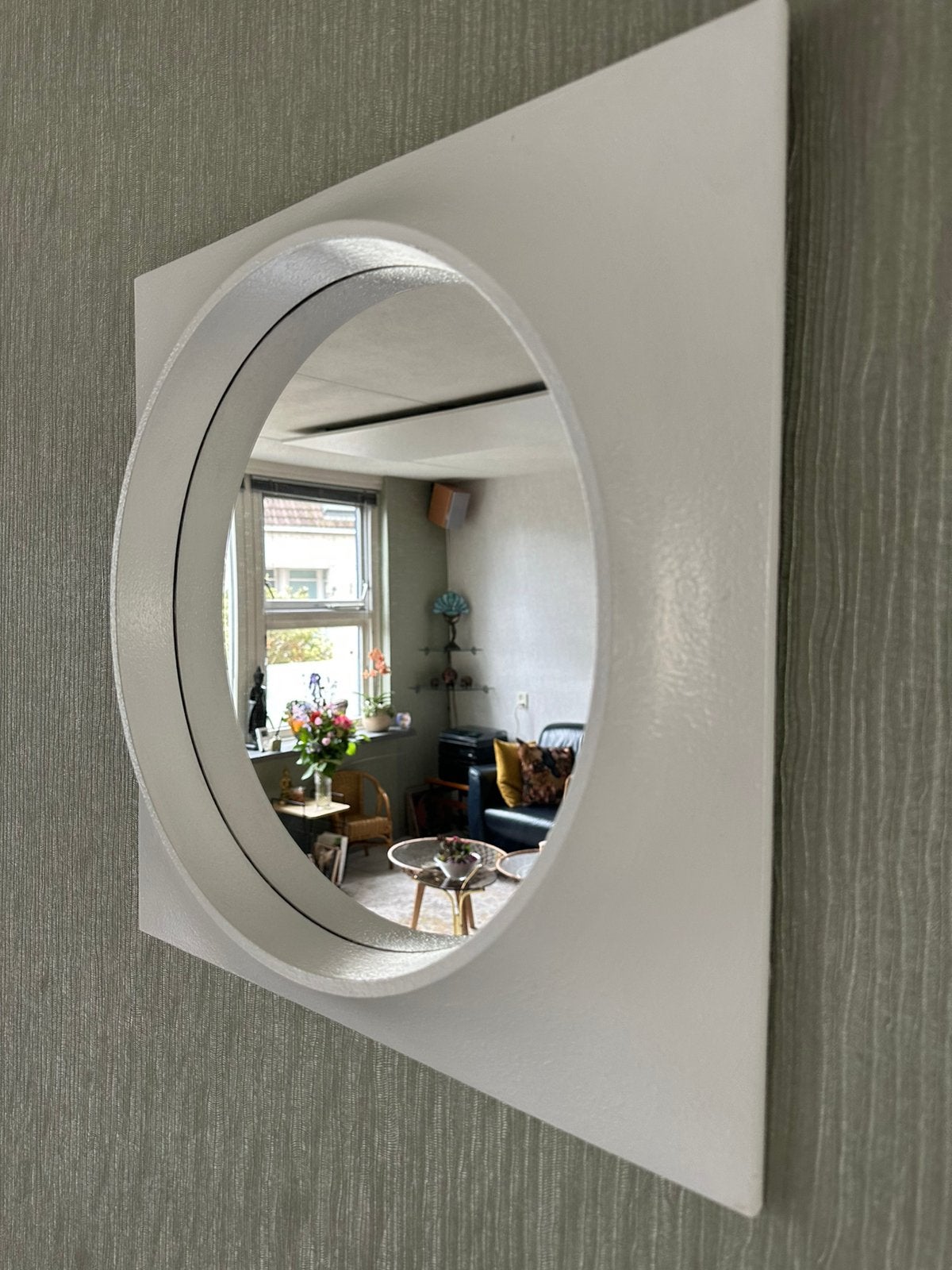 Space Age Spiegel Hammarplast Zwese, Huis en Inrichting, Minder dan 50 cm, Rond, Ophalen of Verzenden, Zo goed als nieuw