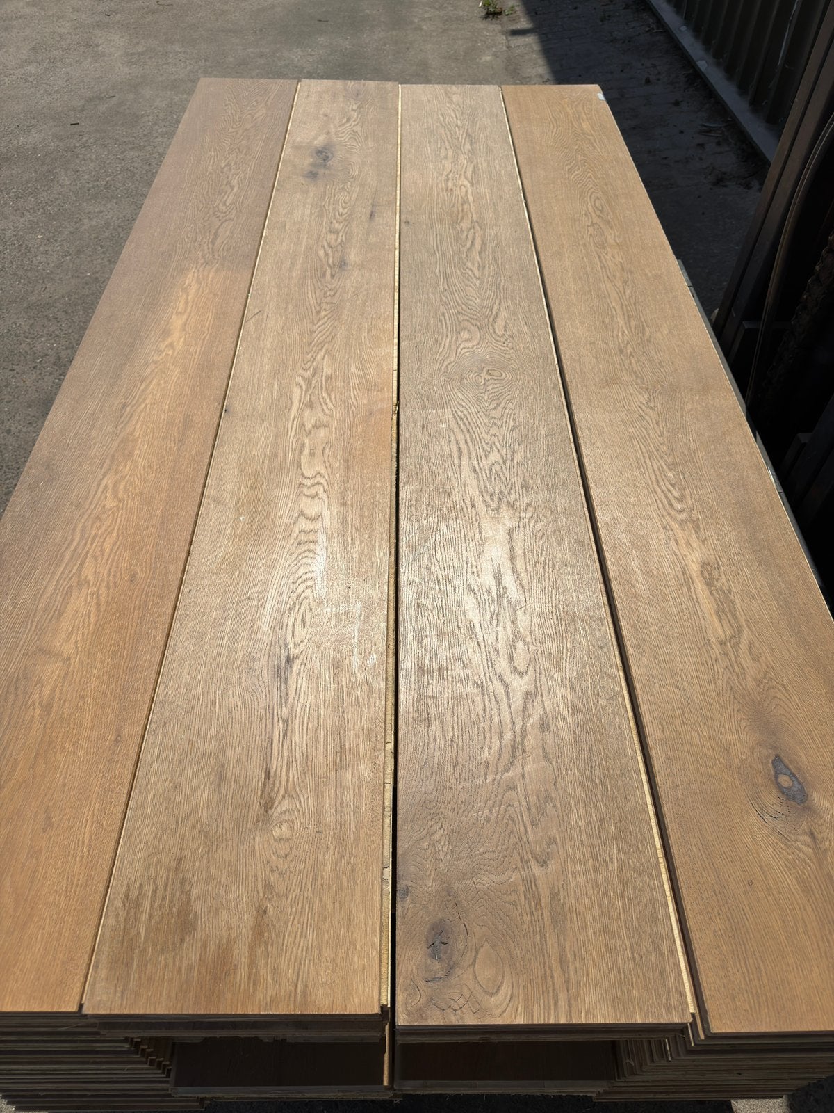 Eiken vloer 55 m2 multivloer 26 cm breed 2,2 cm dik top 6 mm, Doe-het-zelf en Verbouw, Ophalen, Gebruikt, Vloerdelen of -planken