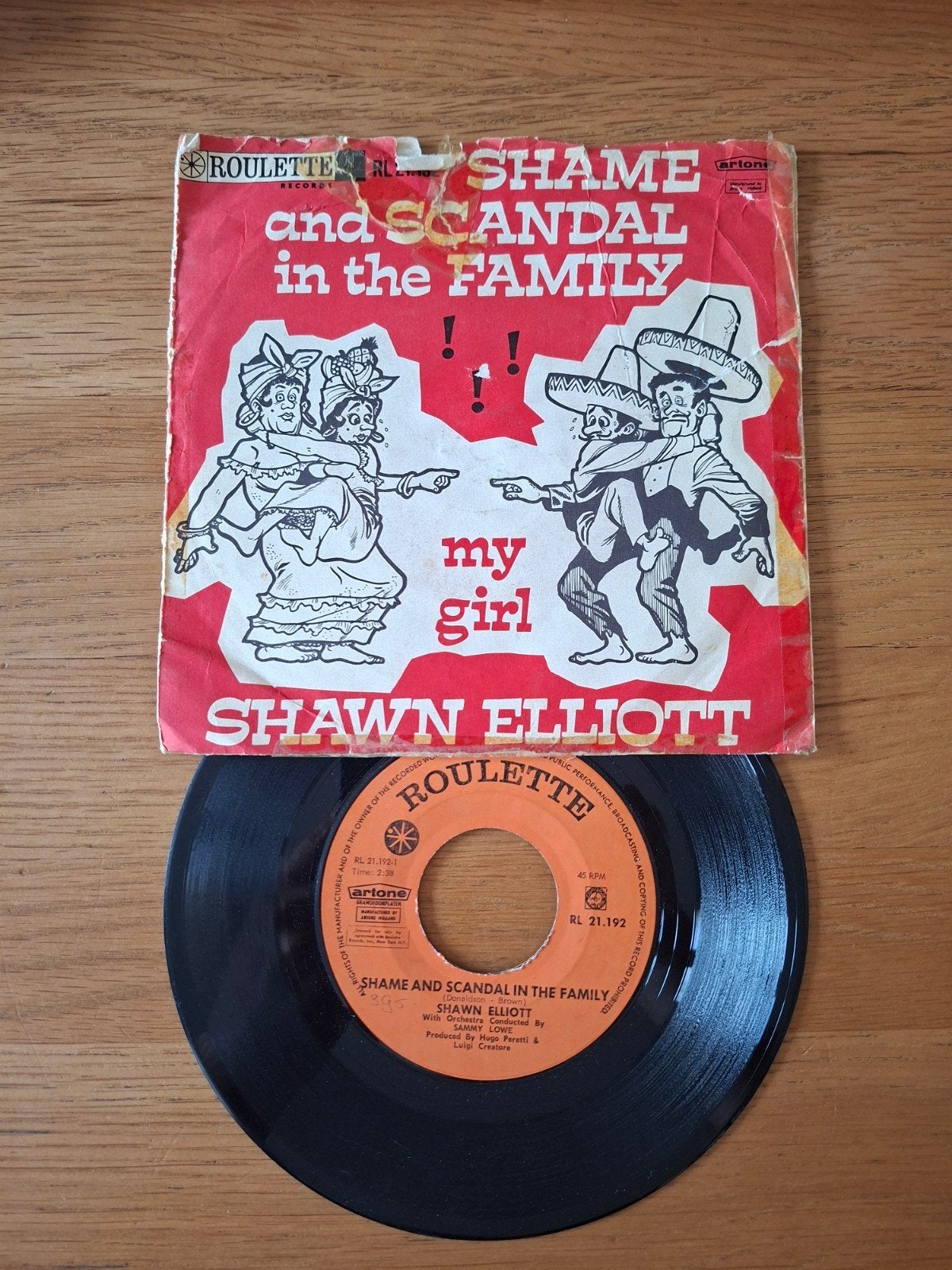 Shawn Elliott - Shame and Scandal in the Family 7 inch vinyl, Gebruikt, 7 inch, Ophalen of Verzenden, Pop