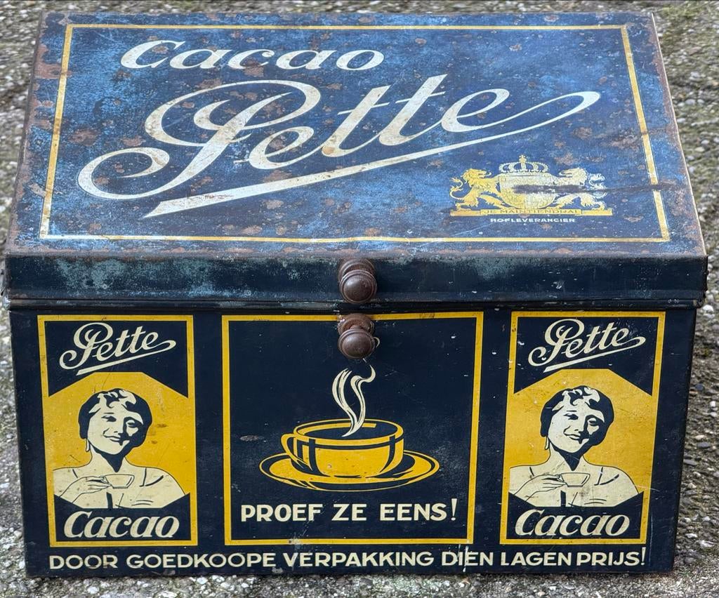 Vintage Winkelblik Pette Cacao - Hofleverancier, Ophalen of Verzenden, Gebruikt, Overige, Overige merken
