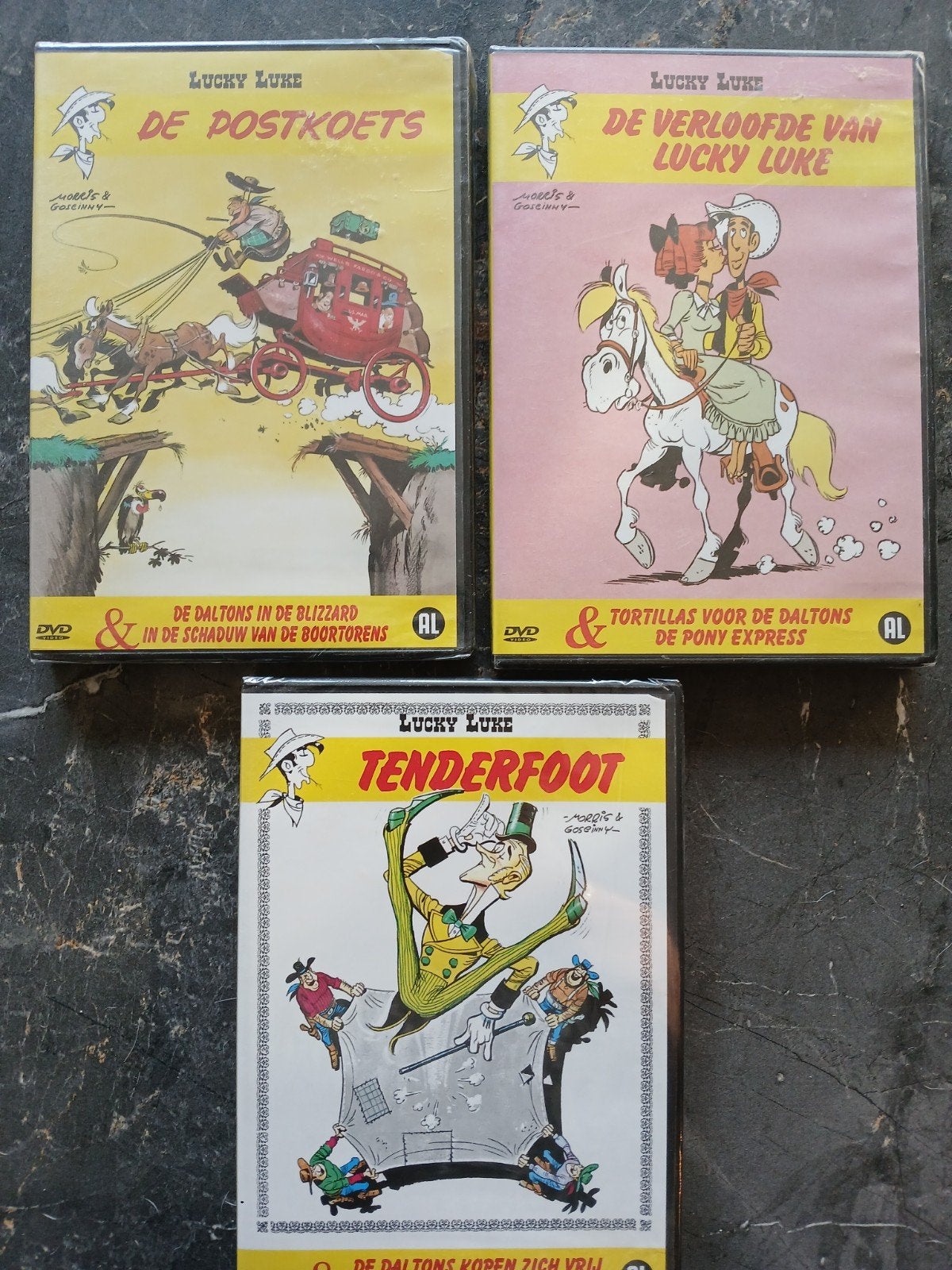 lucky luke ( set 3 stuks - nieuw in plastick verpakking), Alle leeftijden, Ophalen of Verzenden, Nieuw in verpakking, Nederlands