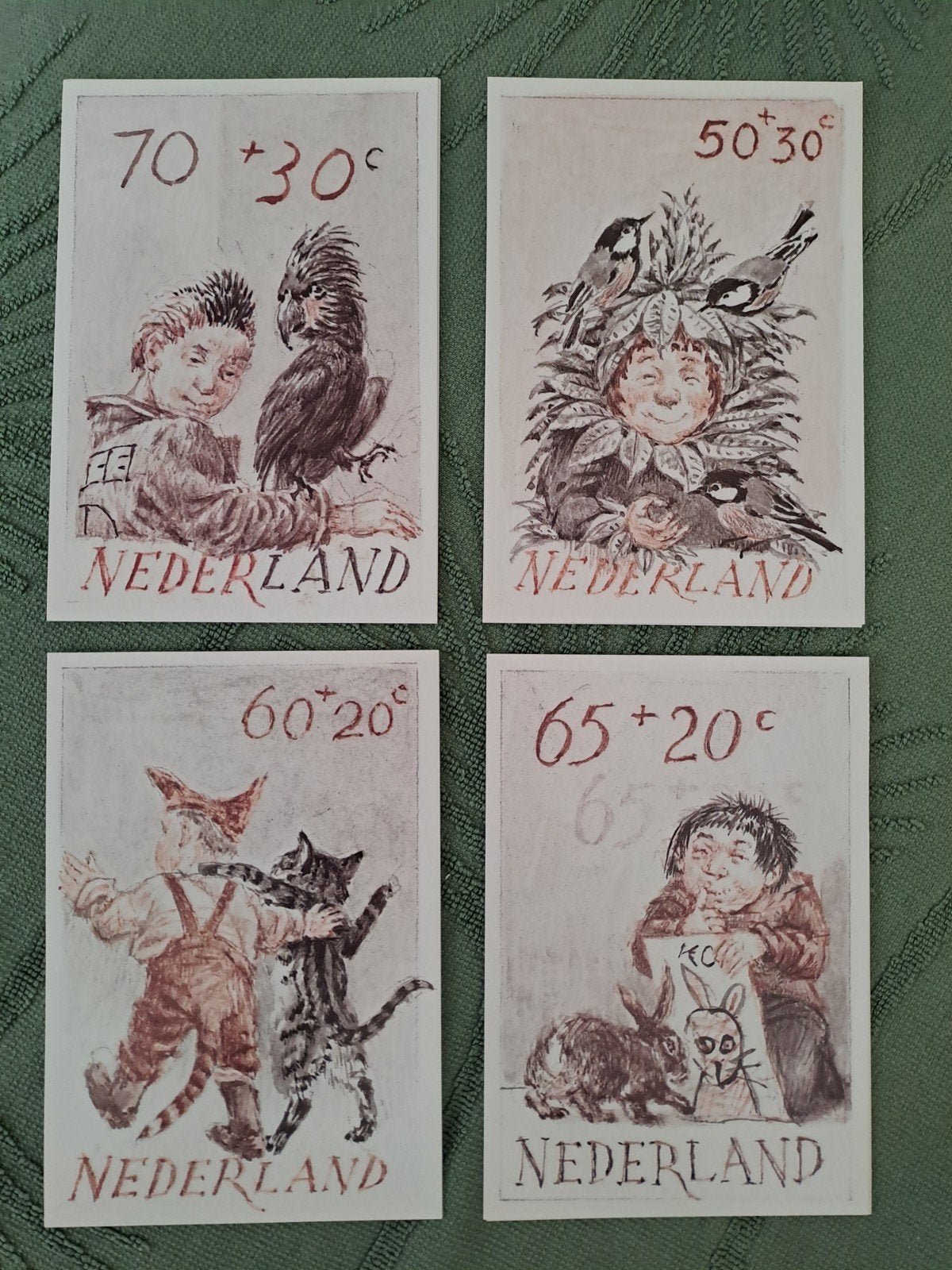 Kaarten kinderpostzegels uit 1982, Ophalen of Verzenden, Na 1940, Gestempeld
