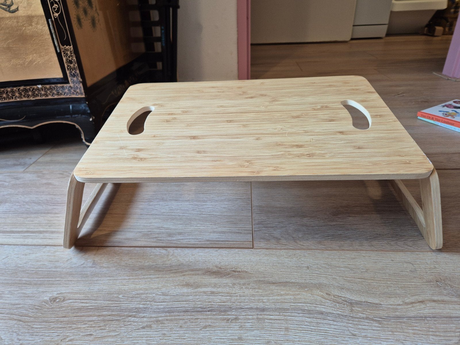 Ikea BRADA laptopstandaard bamboe inklapbaar, Ophalen of Verzenden, Gebruikt, Ikea