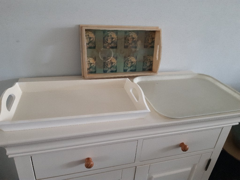 Dienbladen, Huis en Inrichting, Ophalen, Gebruikt, Rechthoekig, Hout