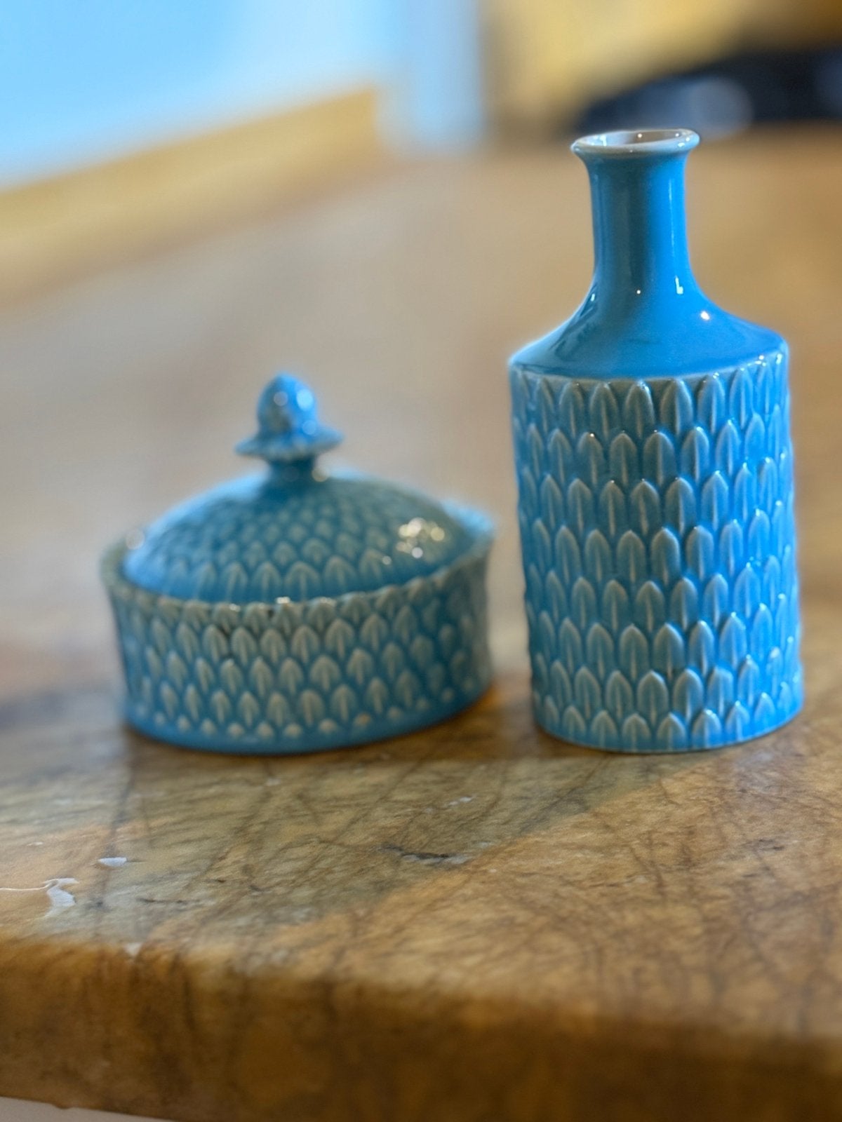 Vintage Italiaans keramiek set Mancioli Italy blauw, Ophalen of Verzenden