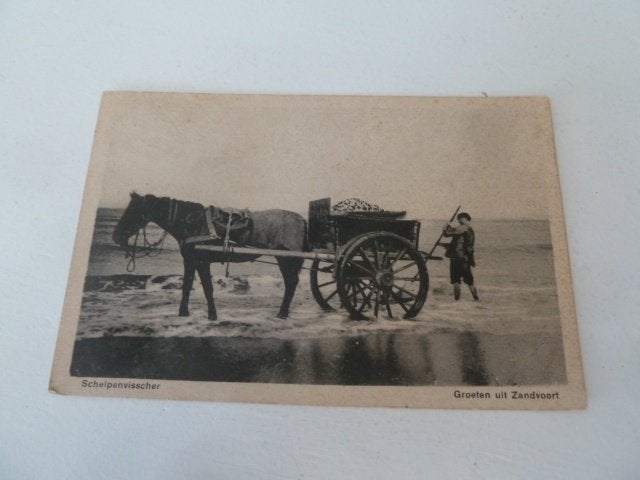 Groeten Uit Zandvoort 1934 Schelpenvisser, Ophalen of Verzenden, 1920 tot 1940, Gelopen, Noord-Holland