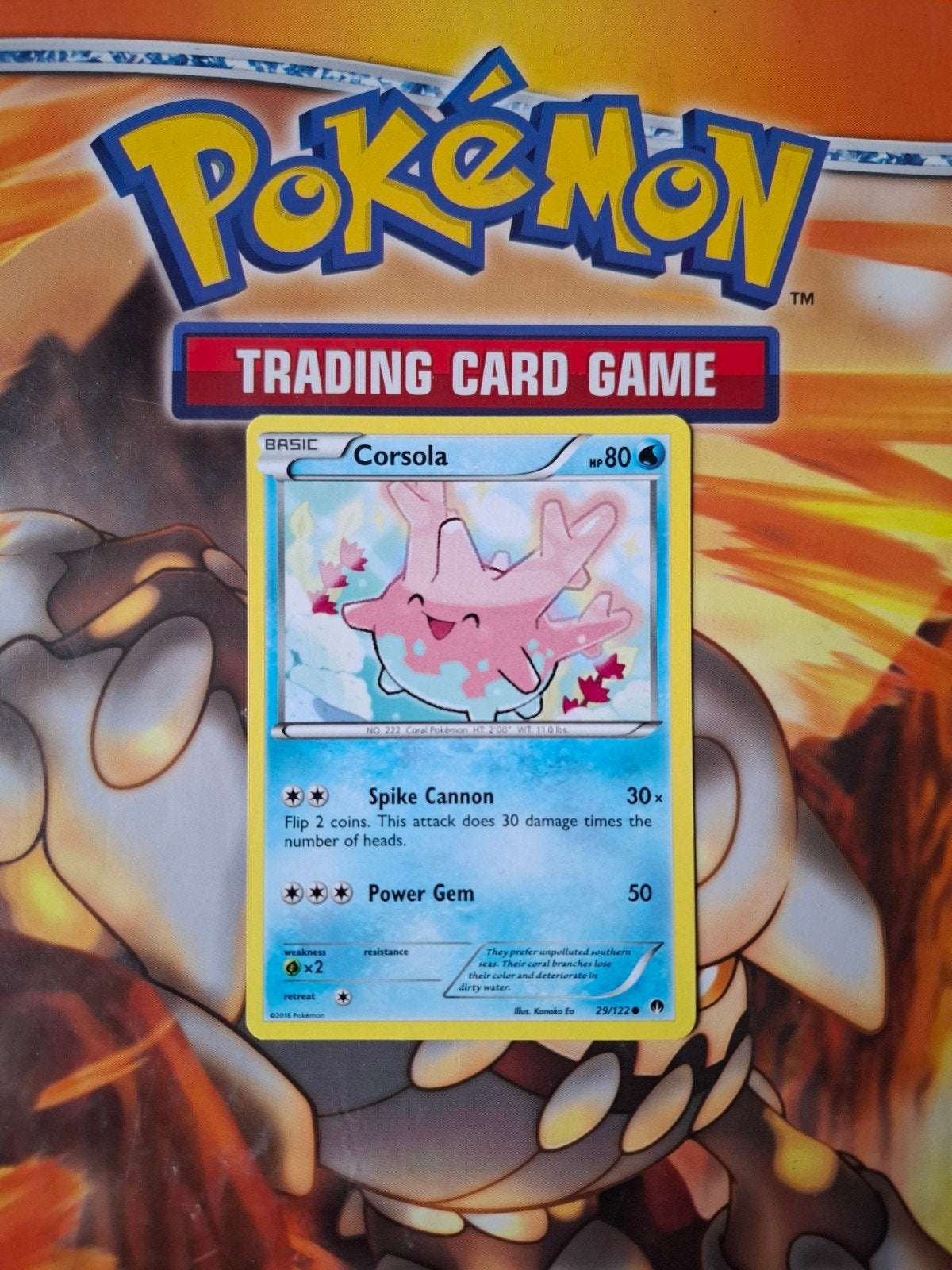 Corsola 29/122 XY Breakpoint pokemon kaart, Ophalen of Verzenden, Gebruikt, Losse kaart