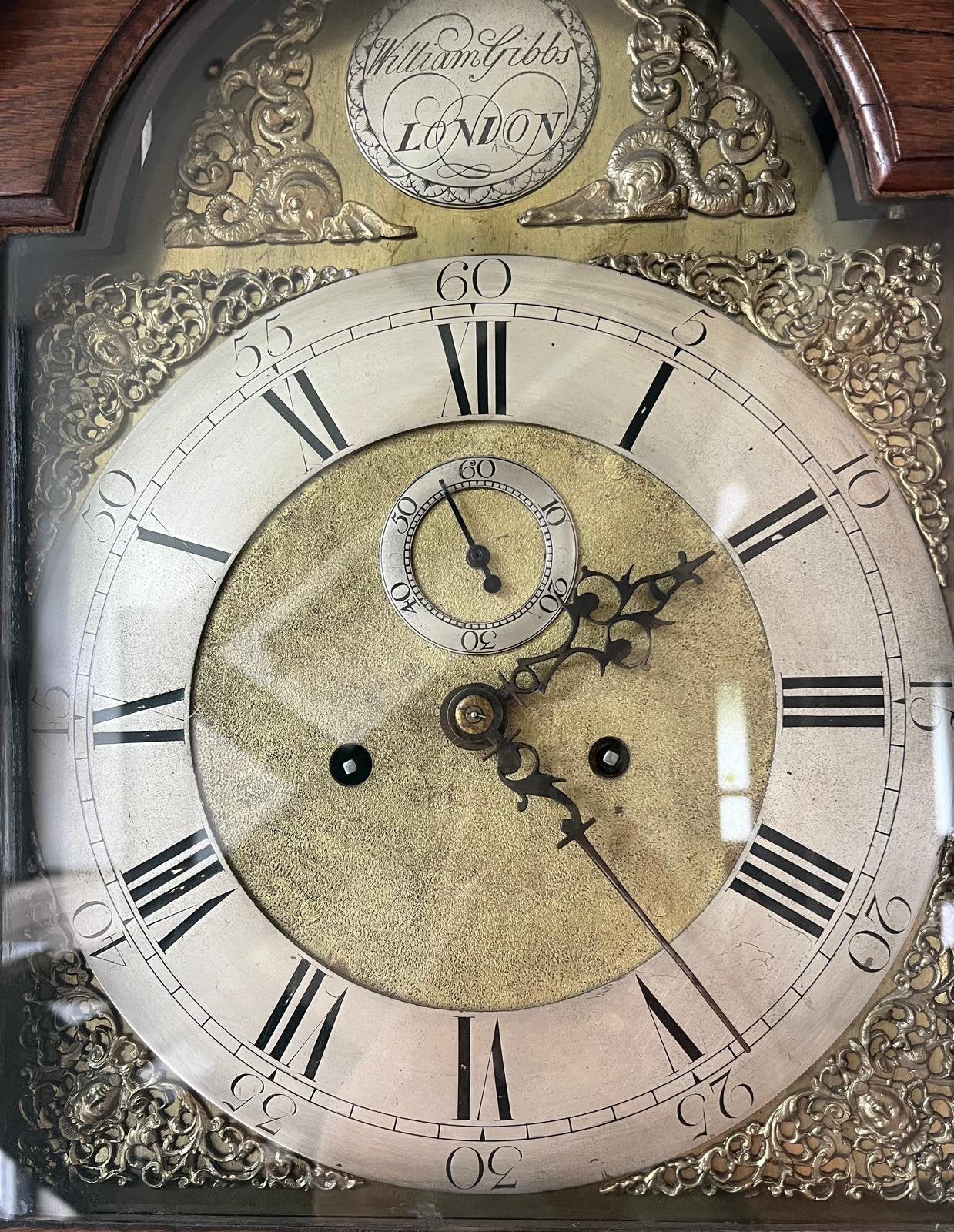 William Gibbs of London staand horloge. Uit 1750, Antiek en Kunst, Ophalen