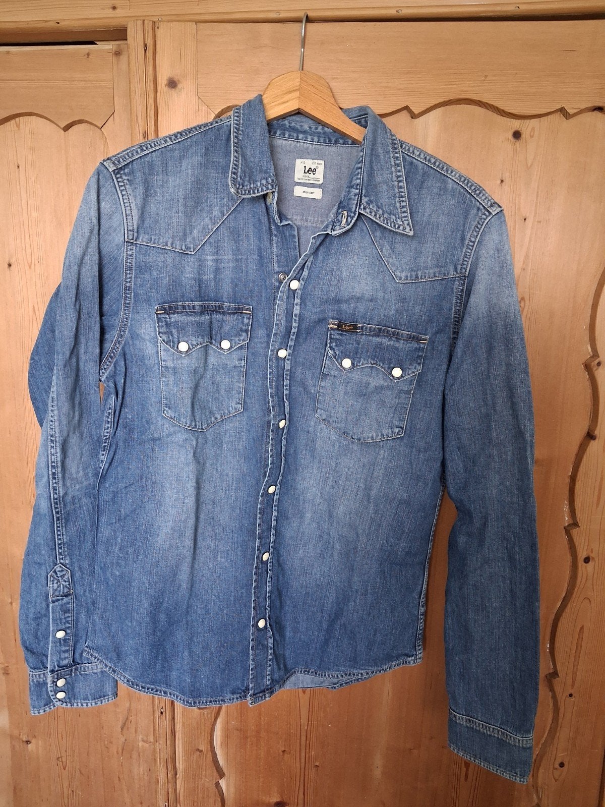 Lee dames spijkerblouse maat M, Lee, Ophalen of Verzenden, Zo goed als nieuw, Blauw