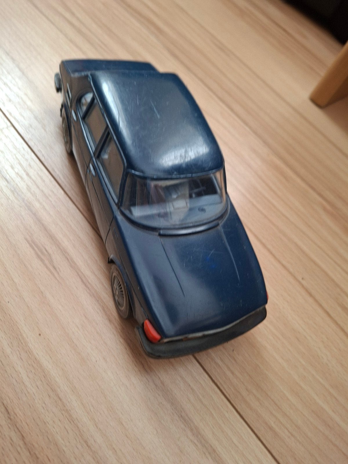 Vintage Speelgoedauto - Blauwe Saab 99 (Made in Finland), Ophalen of Verzenden, Gebruikt