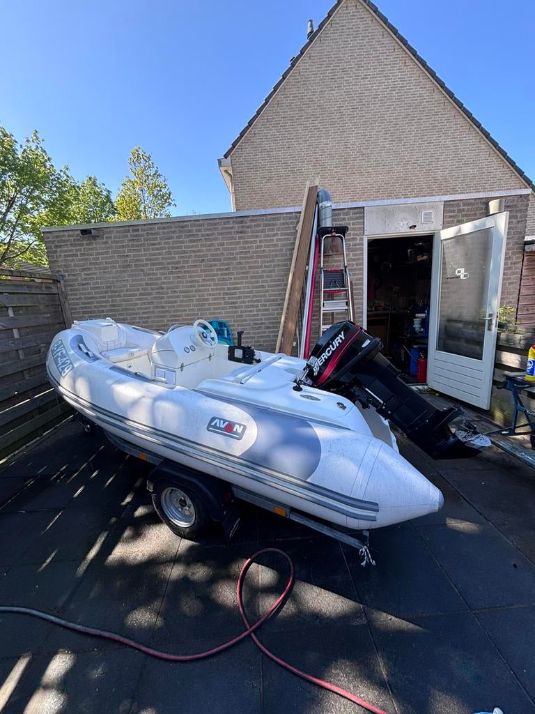 Avon 320 DLX Rib Tender bijboot rubberboot 20PK Mercury, Zo goed als nieuw, Benzine, Minder dan 70 pk, Overige materialen