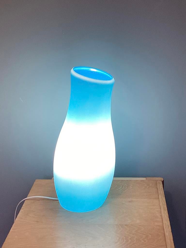 Vintage lamp IKEA mylonit blue vintage(42cm), Huis en Inrichting, Ophalen of Verzenden, Zo goed als nieuw, Glas