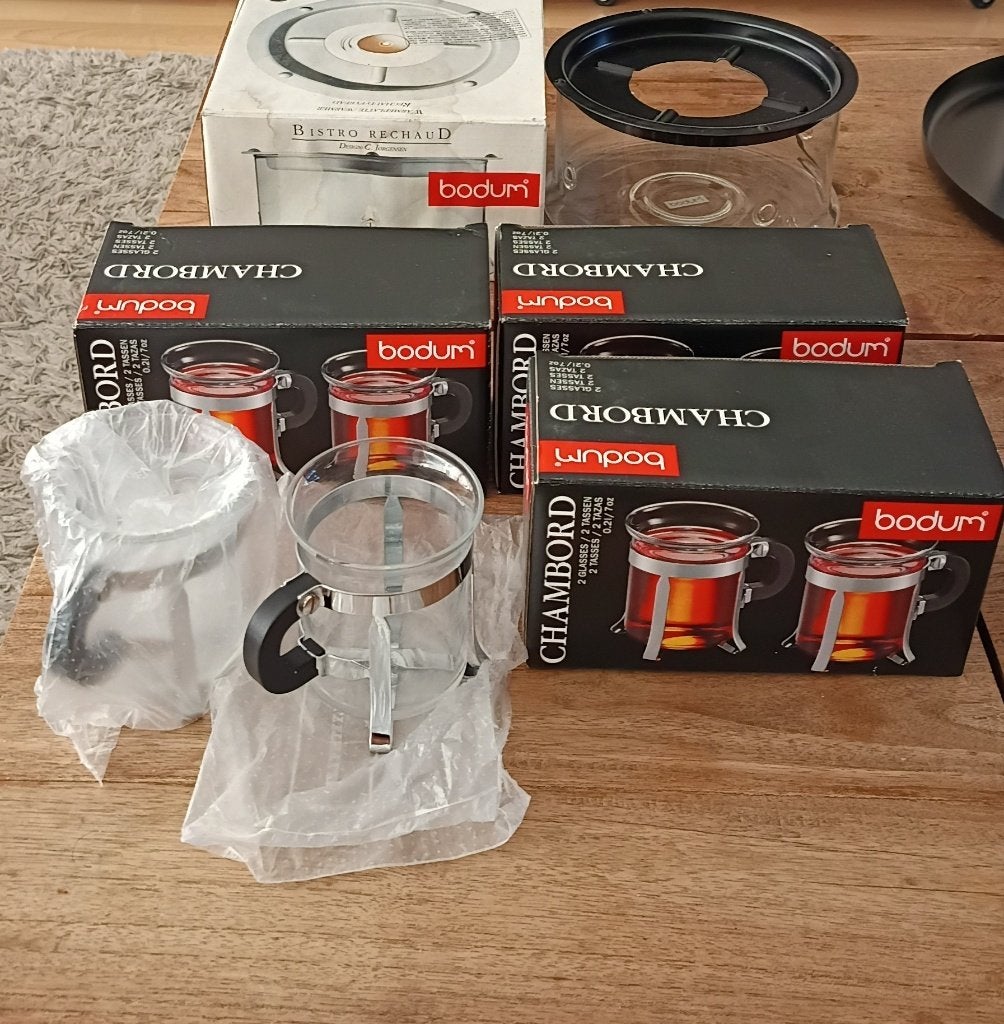 Bodum chambord theeglazen / theelicht / rechaud, Huis en Inrichting, Keuken | Servies, Ophalen, Glas of Glazen, Overige merken