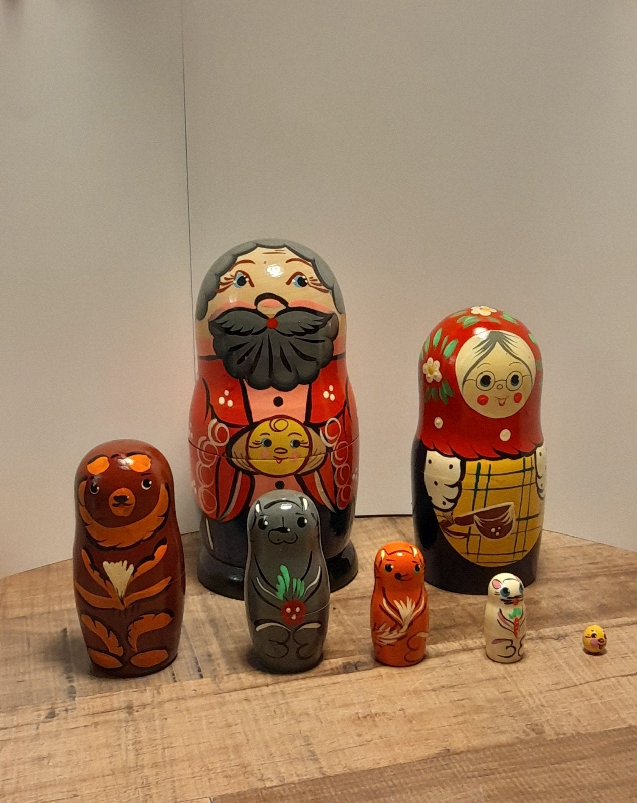Baboesjka Pop Set - 7 Figuren Zeer Goede Staat, Verzamelen, Poppen, Ophalen of Verzenden, Zo goed als nieuw, Pop