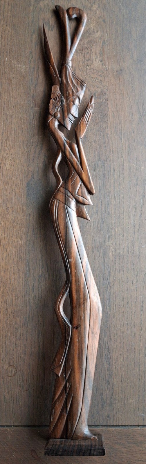Balinees houtsnijwerk Dewi Sri Wajang-stijl, Art Deco, Antiek en Kunst, Houtsnijwerk, Art deco, Handgemaakt, Hout