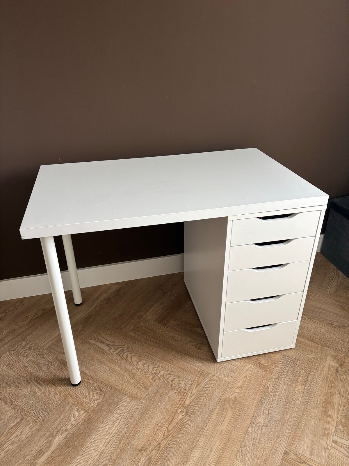 Wit bureau Ikea - LAGKAPTEN / ALEX, Ophalen, Gebruikt, Met lades, Spaanplaat of MDF