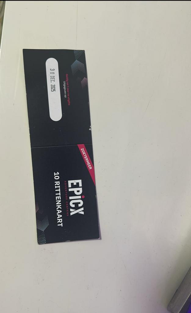 Epicx 10. Rittenkaart, Drie personen of meer, Ticket of Toegangskaart