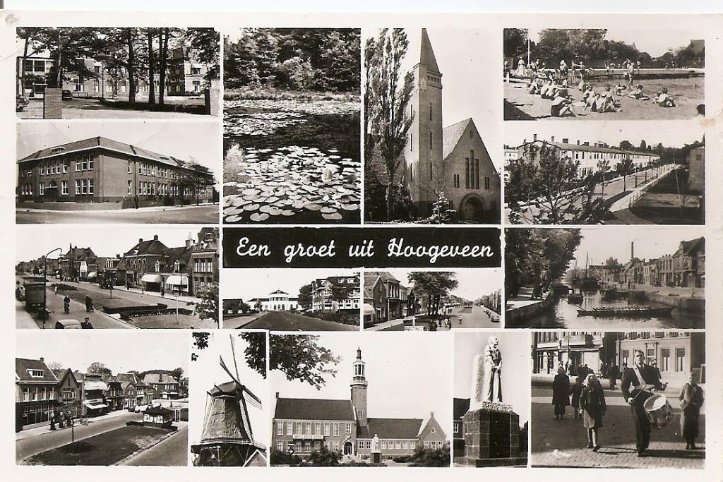 Hoogeveen, een groet uit , Verzamelen, Ansichtkaarten | Nederland, Ophalen of Verzenden, 1960 tot 1980, Gelopen, Drenthe