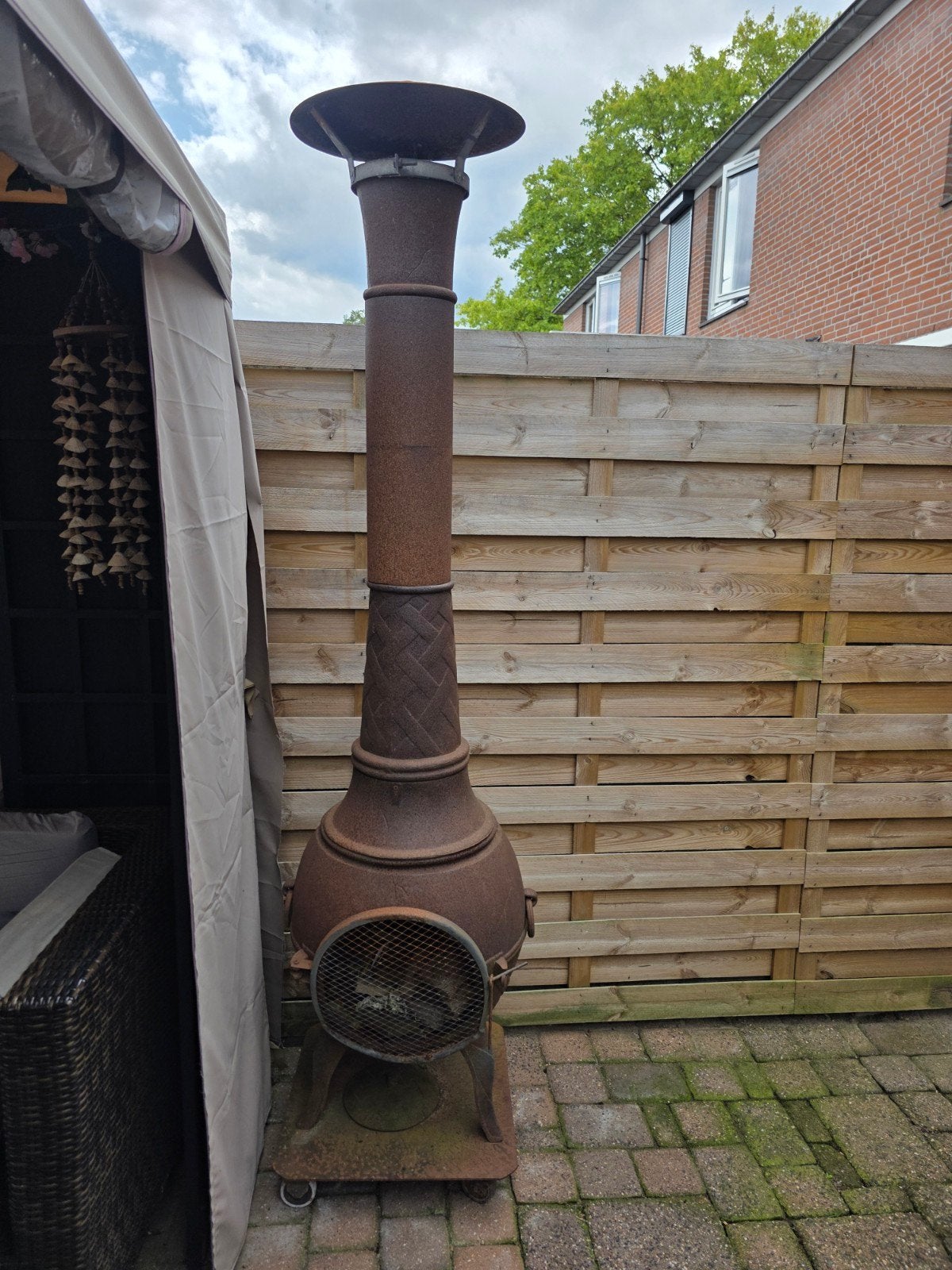 tuinhaard met verlengde schoorsteen, Tuin en Terras, Ophalen, Gebruikt