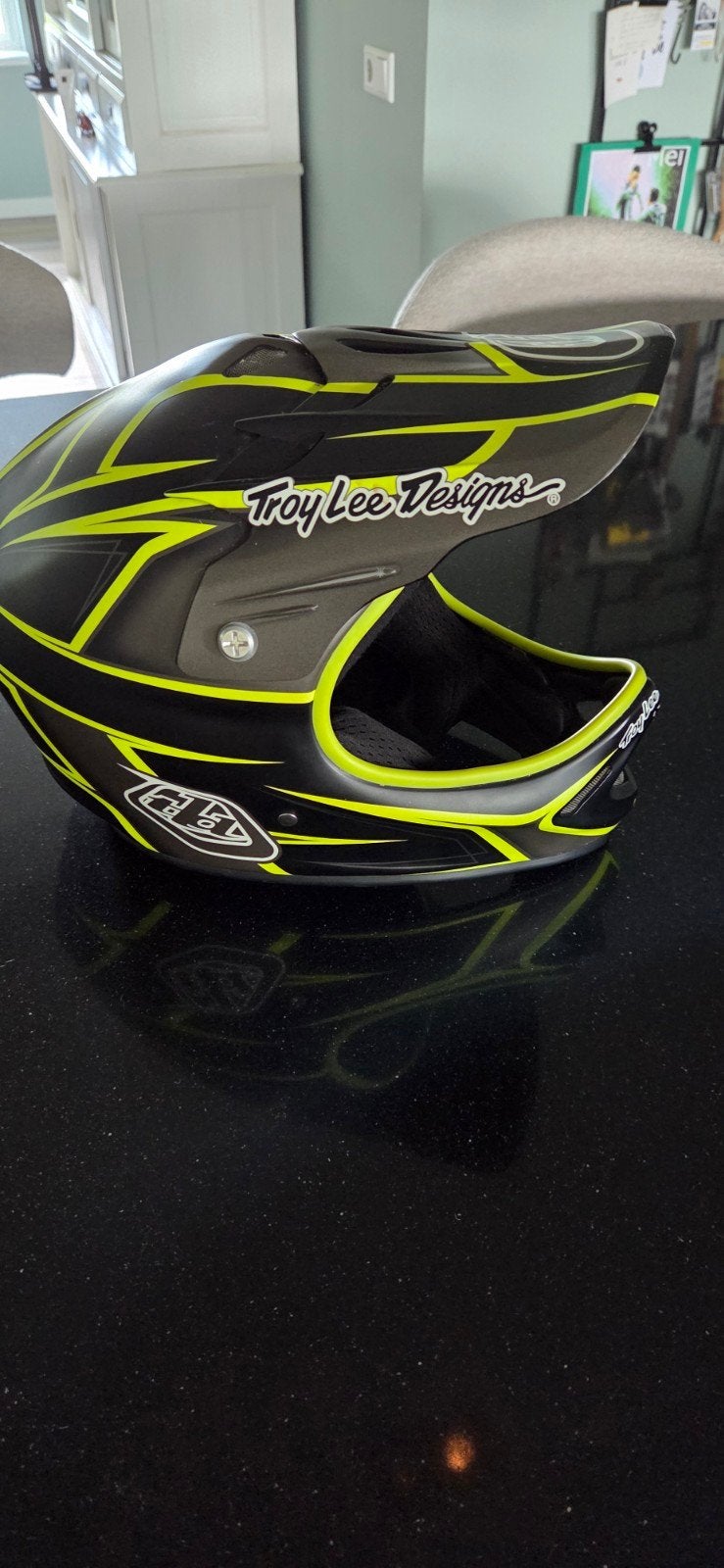 Troy Lee Designs D3 Speedcode MTB Helm - Zwart/Neon Geel., Ophalen, M, Heer, Troy Lee Designs