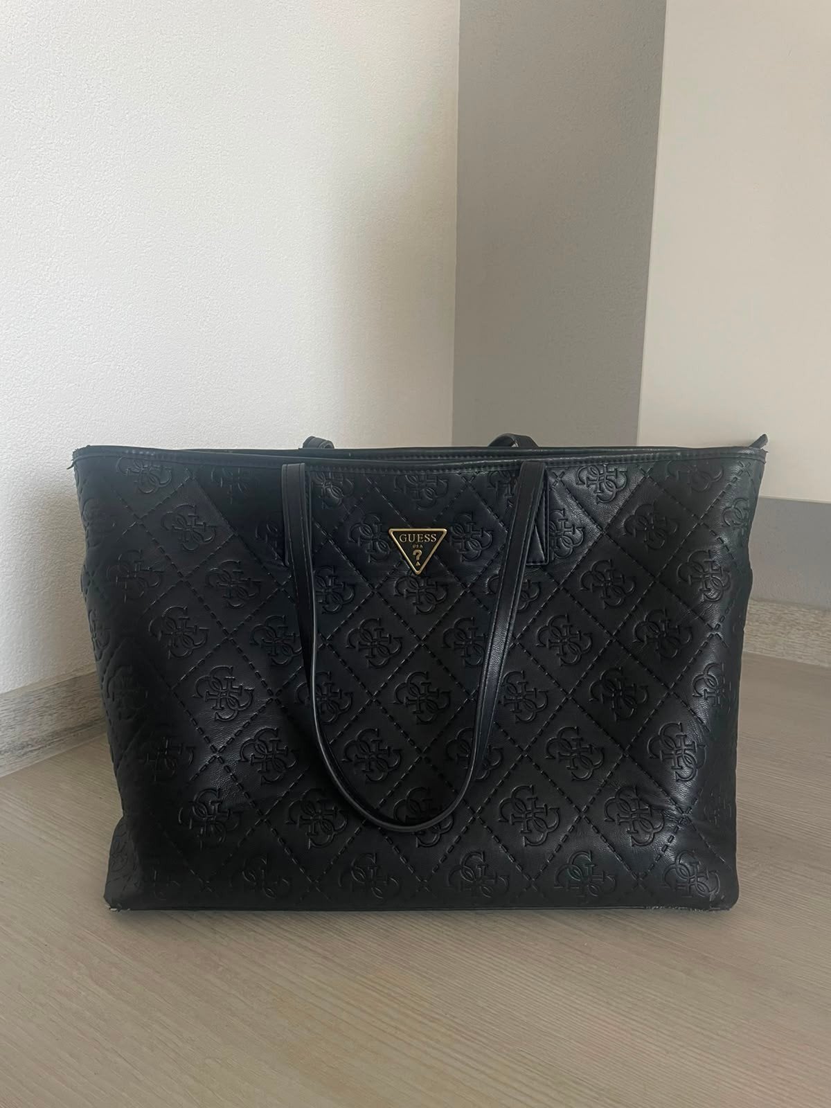 Guess shopper met bijpassend tasje, Ophalen of Verzenden, Gebruikt, Zwart, Shopper