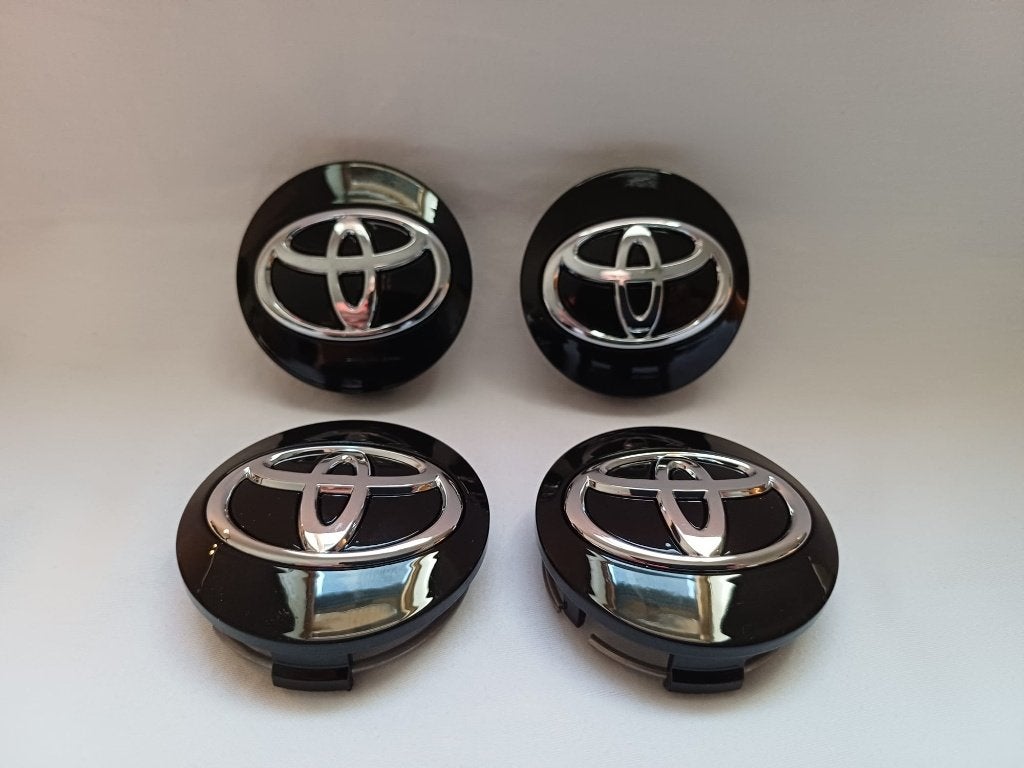 4 nieuwe hoogglans zwarte naafkappen voor Toyota, Auto diversen, Wieldoppen, Ophalen of Verzenden, Nieuw