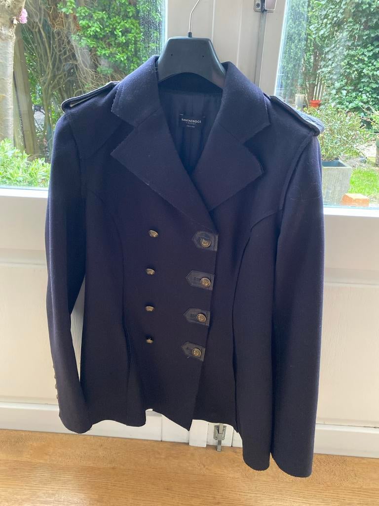 Santacroce Firenze Marineblauwe Peacoat Jas, Ophalen of Verzenden, Zo goed als nieuw, Maat 38/40 (M), Blauw
