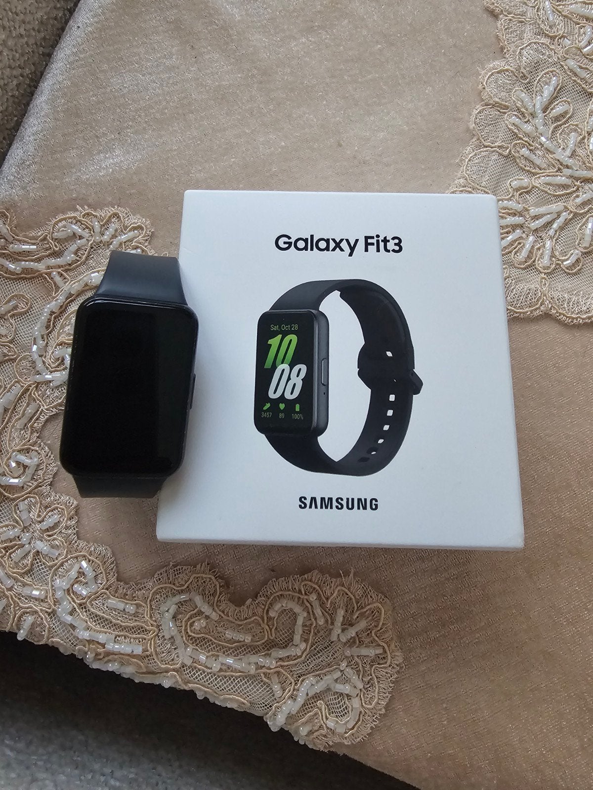 Samsung Galaxy Fit3 Fit 3, Zwart, Samsung ⌚️, Ophalen of Verzenden, Zo goed als nieuw