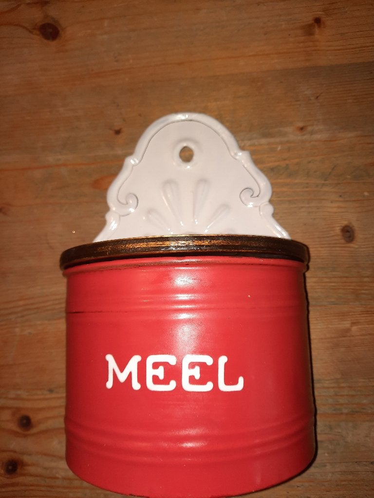 Rode emaille meelbak, Ophalen of Verzenden