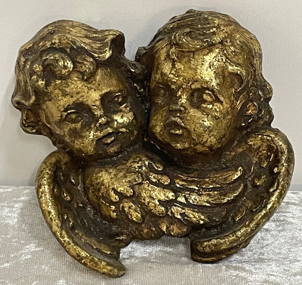 Oud Gipsen Engelen Wandornament, Antiek en Kunst, Ophalen of Verzenden